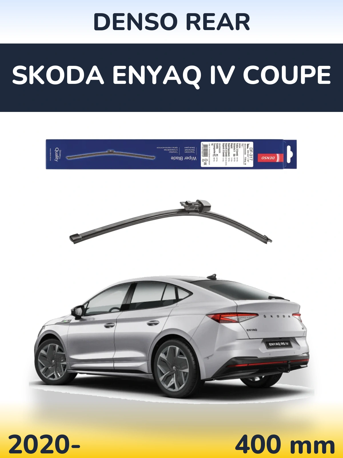 Rear wiper blade Denso Rear 400 mm for Skoda Enyaq iV Coupe 2020-2026