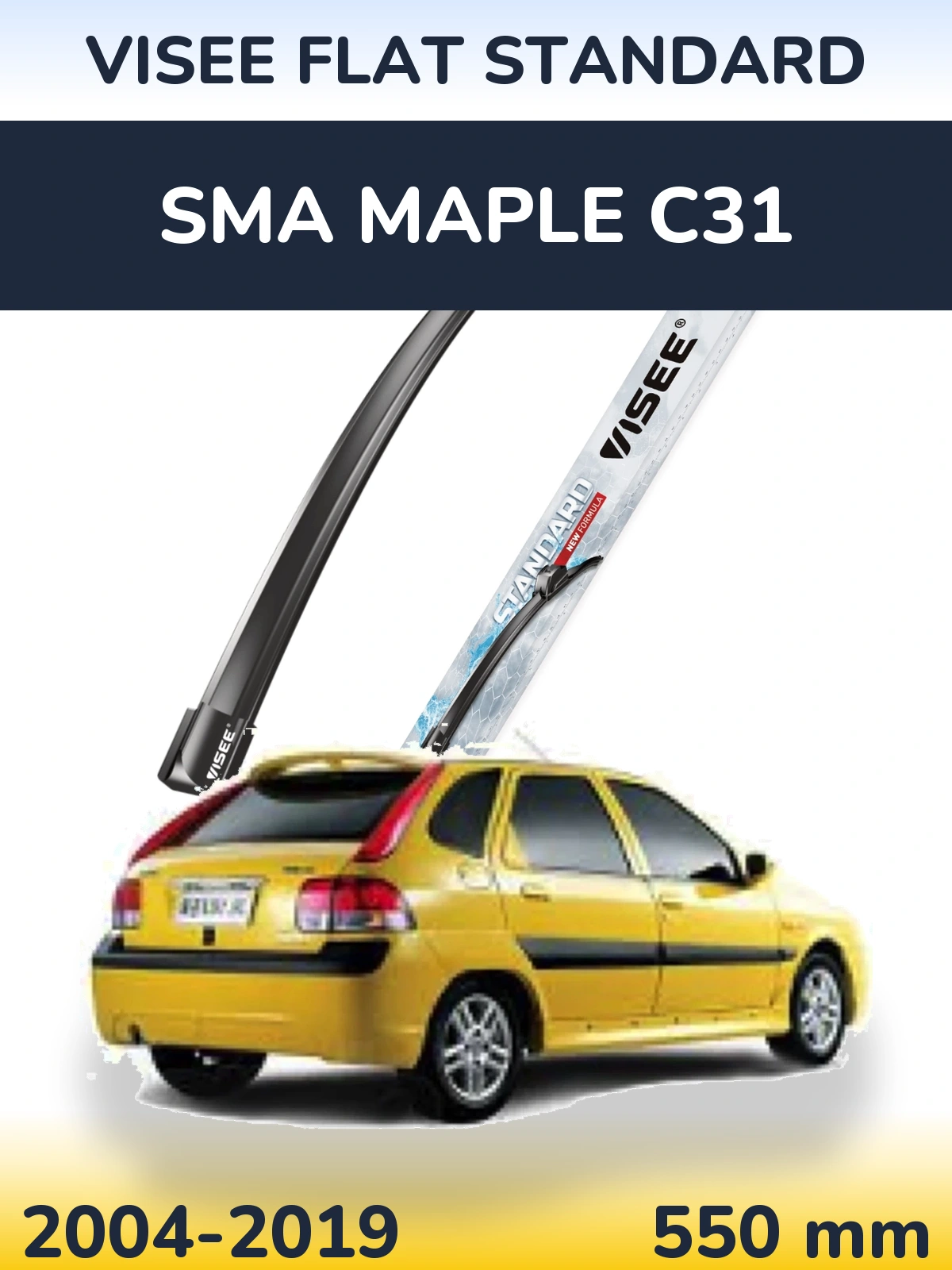 Front wiper blade VISEE FLAT STANDARD 550 mm for SMA Maple C31 2004-2019