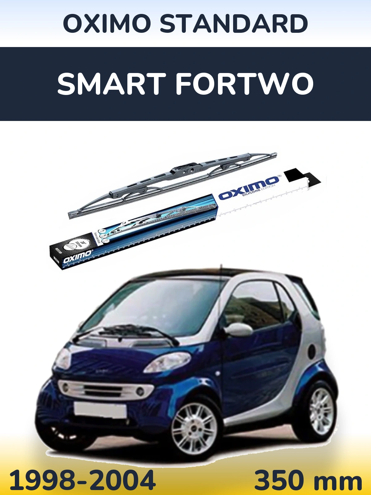 Rear wiper blade Oximo Standard 350 mm for Smart Fortwo 1998-2004