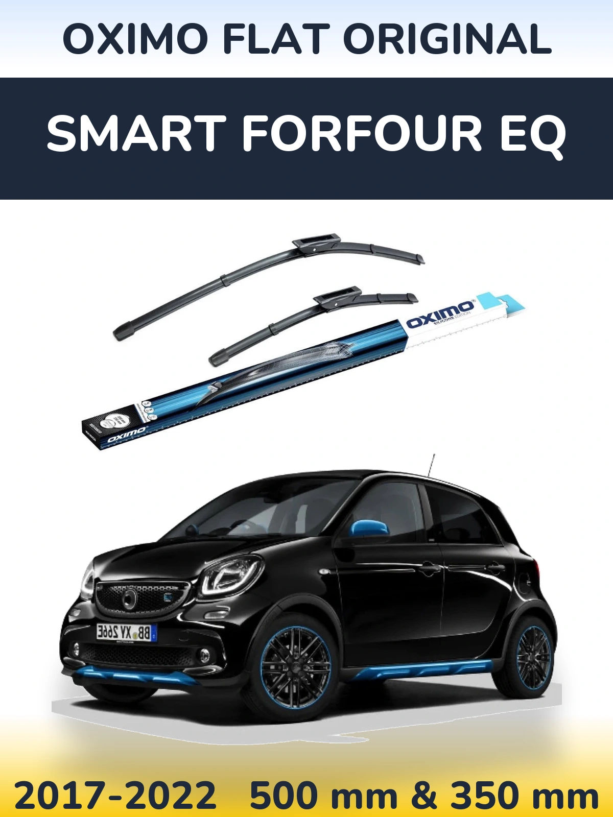Комплект передних дворников Oximo Flat Original 500 & 350 мм для Smart Forfour EQ 2017-2022