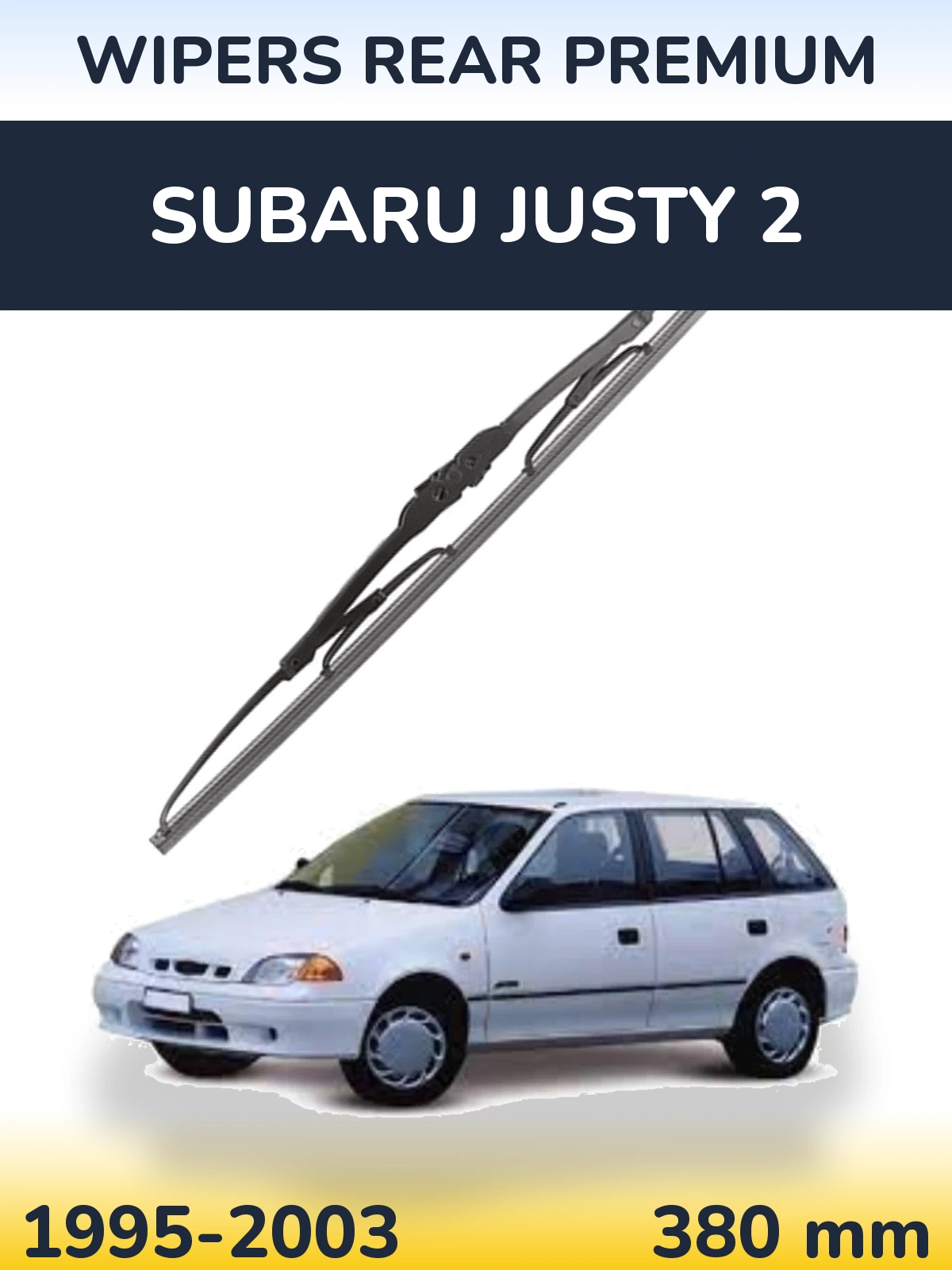 Rear wiper blade WIPERS REAR PREMIUM 380 mm for Subaru Justy 2 1995-2003