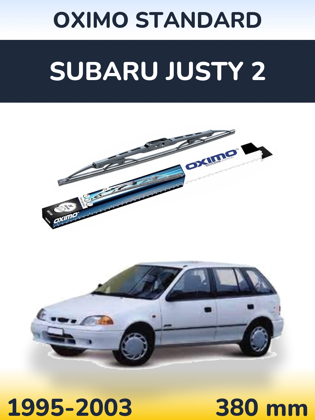 Задня щітка Oximo Standard 375 мм для Subaru Justy 2 1995-2003