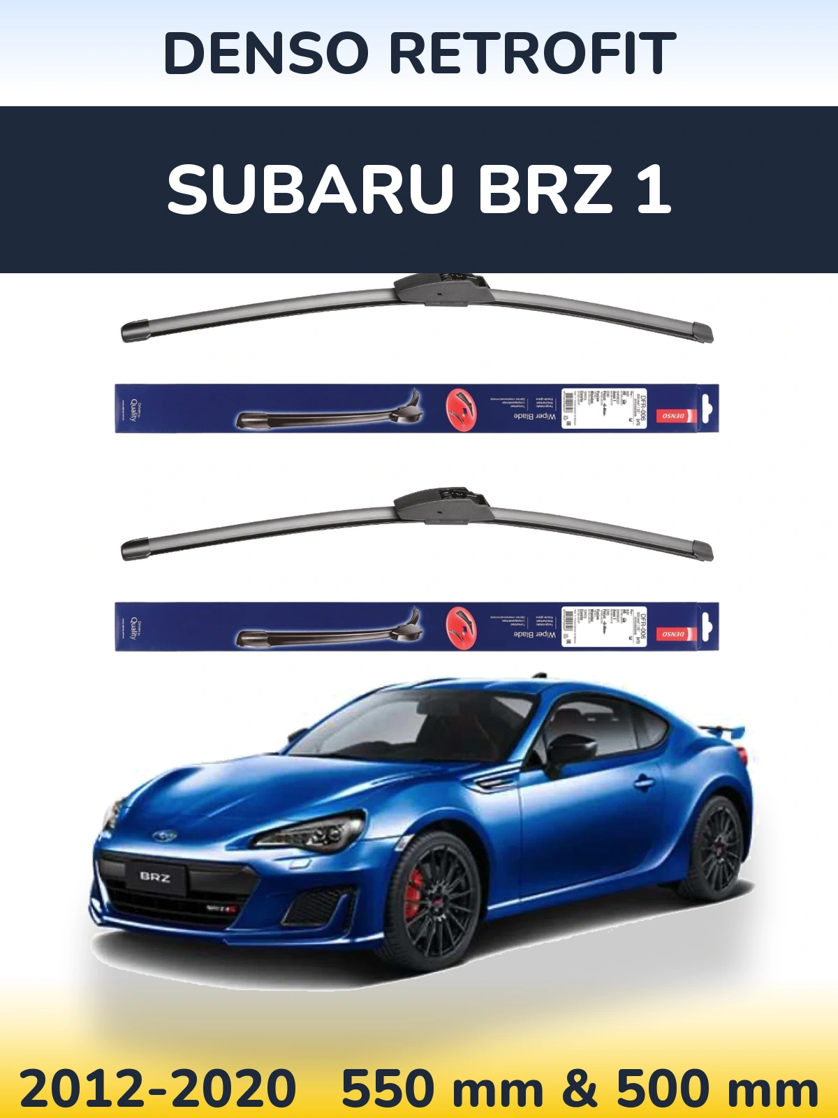 Комплект передніх щіток Denso Retrofit 550 & 500 мм для Subaru BRZ 1 2012-2020