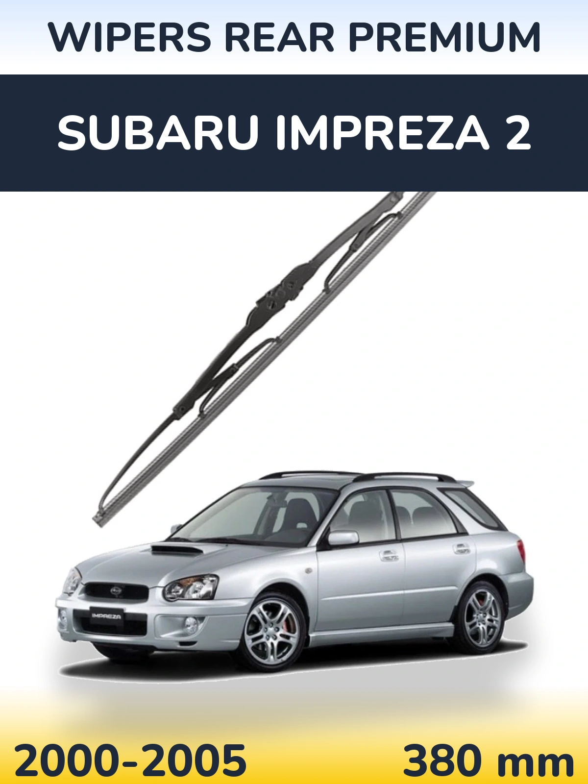 Rear wiper blade WIPERS REAR PREMIUM 380 mm for Subaru Impreza 2 2000-2005
