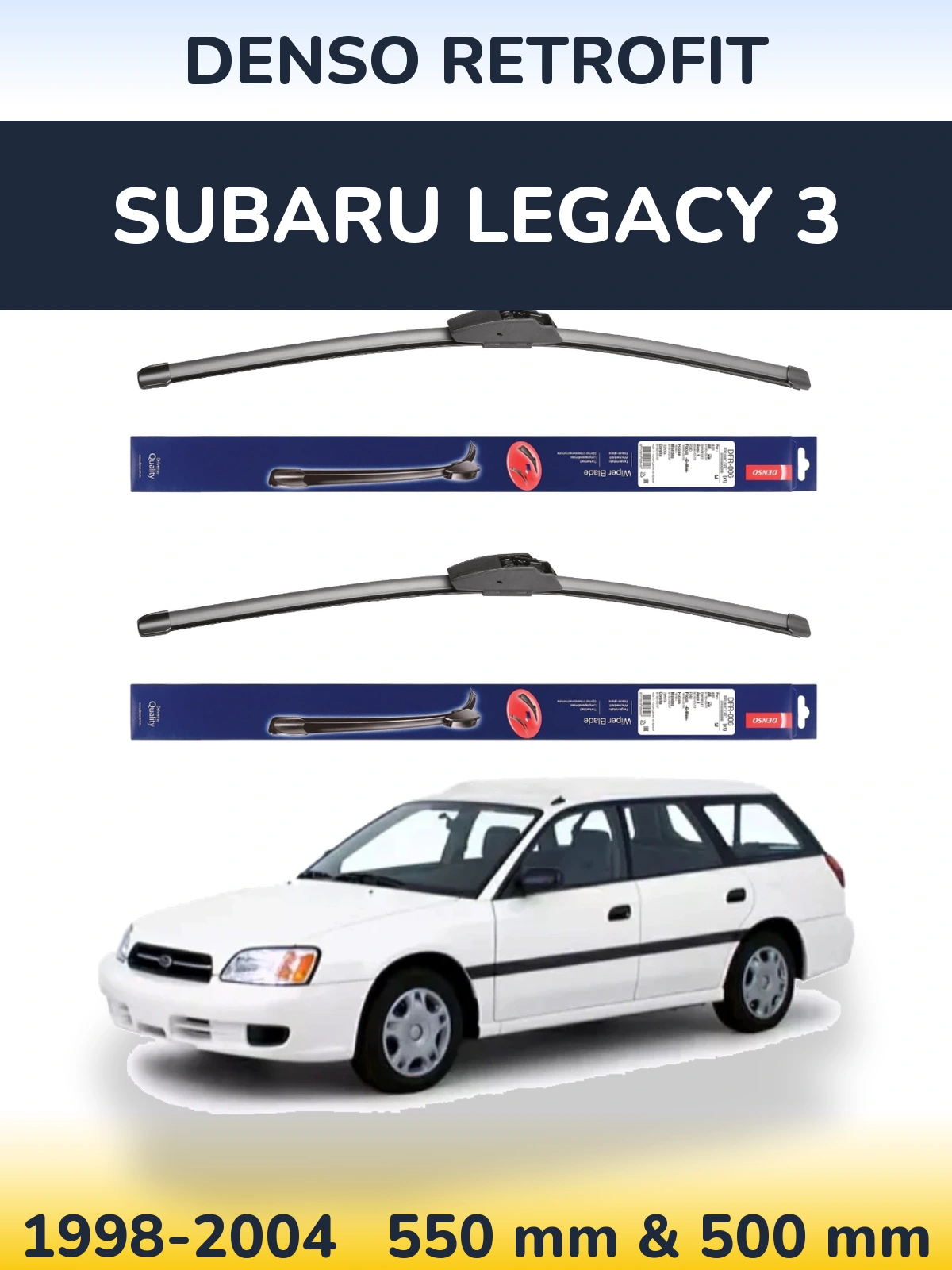 Комплект передних дворников Denso Retrofit 550 & 500 мм для Subaru Legacy 3 1998-2004