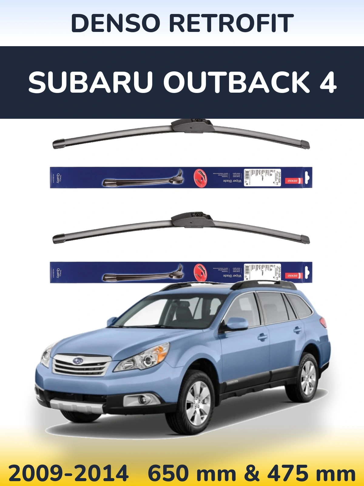 Комплект передних дворников Denso Retrofit 650 & 475 мм для Subaru Outback 4 2009-2014