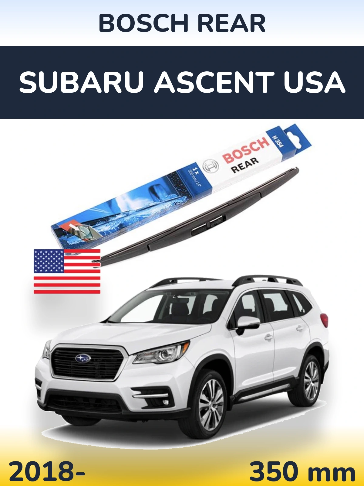 Rear wiper blade BOSCH Rear 350 mm for Subaru Ascent USA 2018-2026