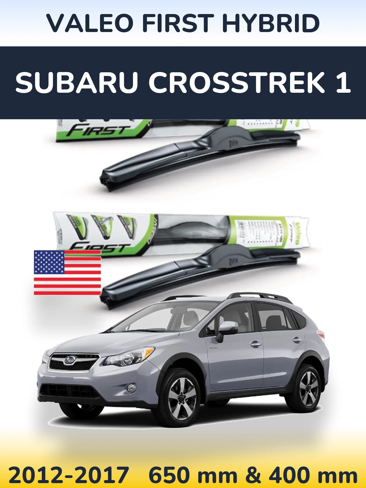 Комплект передних дворников Valeo First Hybrid 650 & 400 мм для Subaru Crosstrek 1 2012-2017