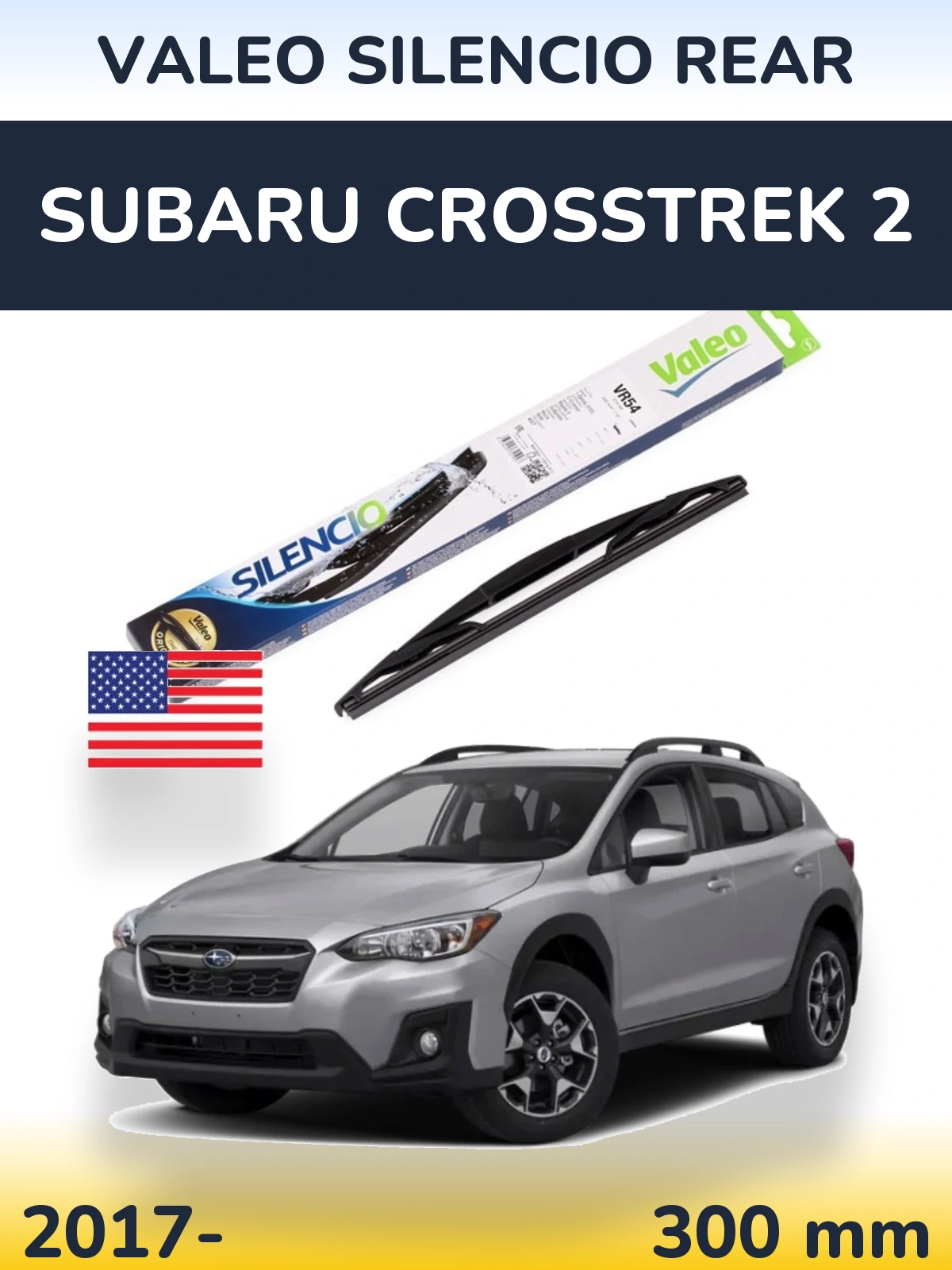 Rear wiper blade Valeo Silencio Rear 300 mm for Subaru Crosstrek 2 2017-2026