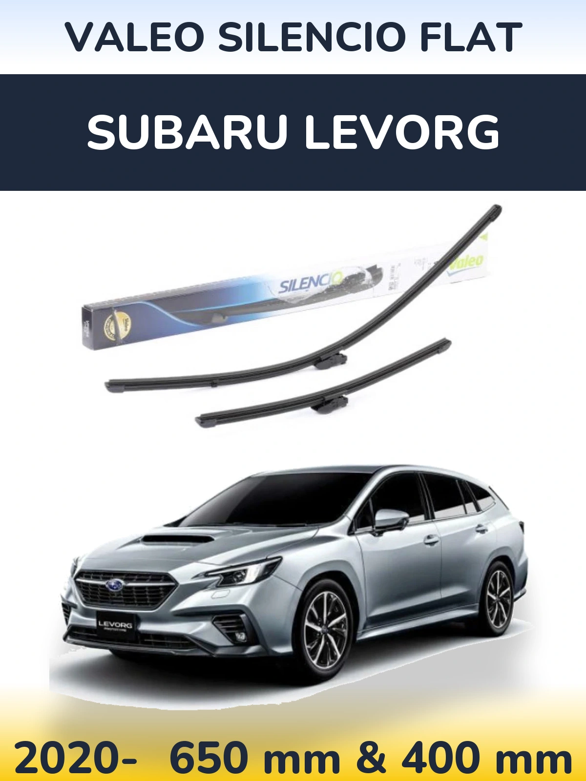 Комплект передних дворников Valeo Silencio Flat 650 & 400 мм для Subaru Levorg 2020-2026