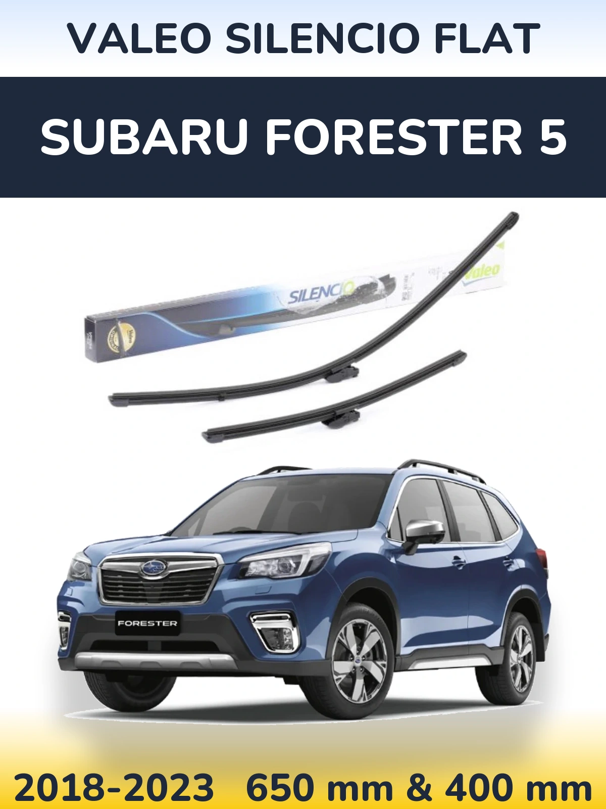 Комплект передних дворников Valeo Silencio Flat 650 & 400 мм для Subaru Forester 5 2018-2023