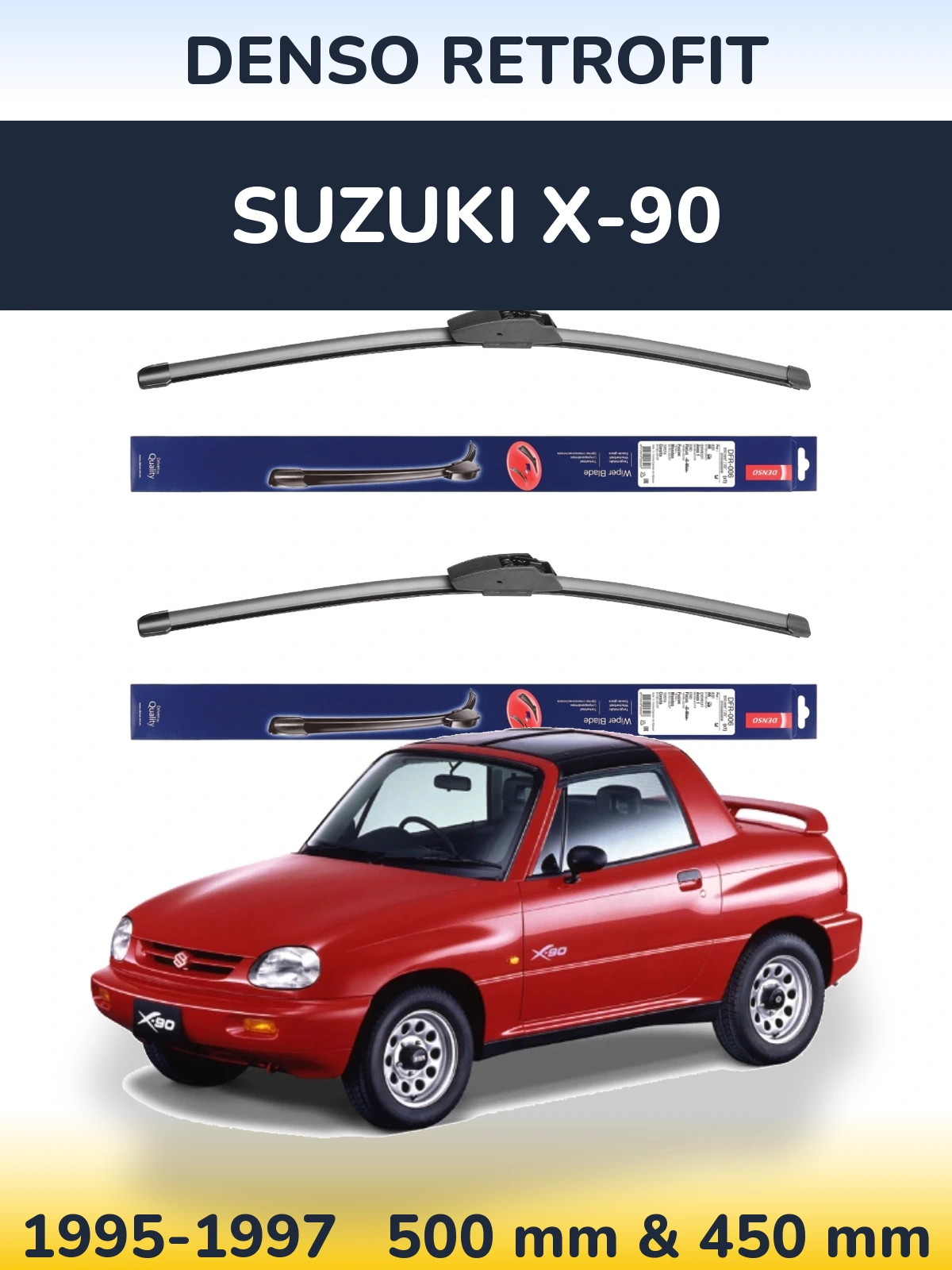 Комплект передних дворников Denso Retrofit 500 & 450 мм для Suzuki X-90 1995-1997
