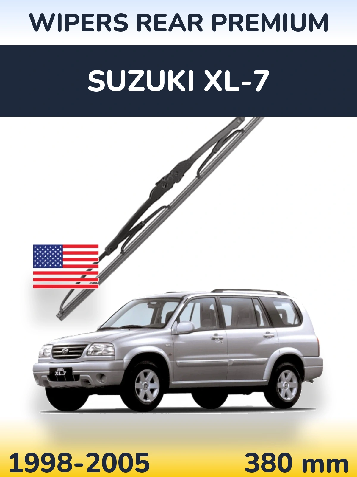 Rear wiper blade WIPERS REAR PREMIUM 380 mm for Suzuki XL-7 1998-2005