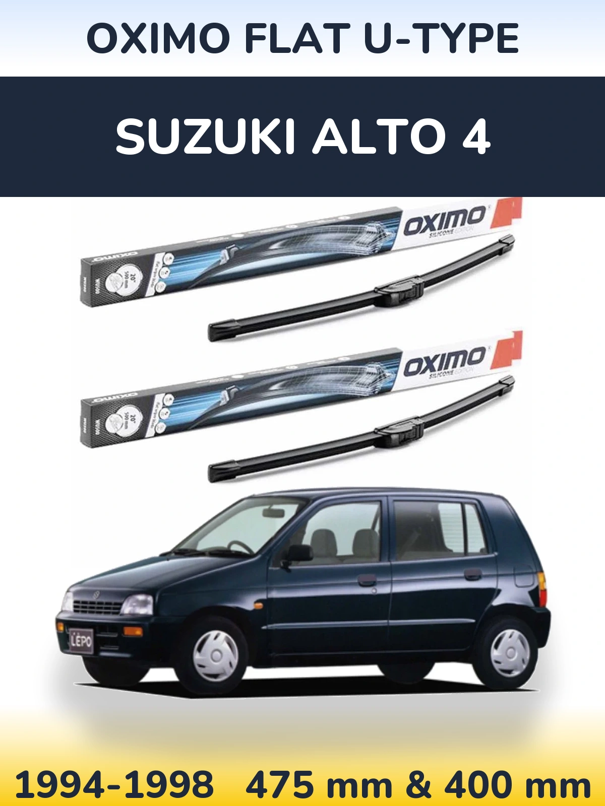 Комплект передних дворников Oximo Flat U-type 475 & 400 мм для Suzuki Alto 4 1994-1998