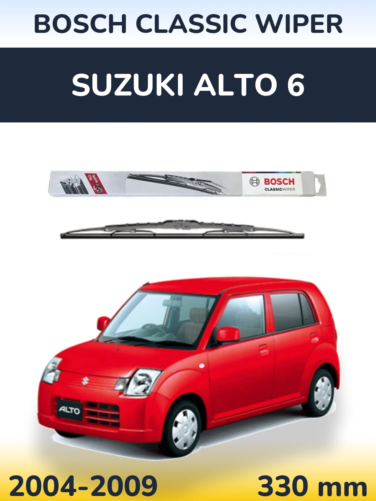 Rear wiper blade BOSCH Classic Wiper 340 mm for Suzuki Alto 6 2004-2009