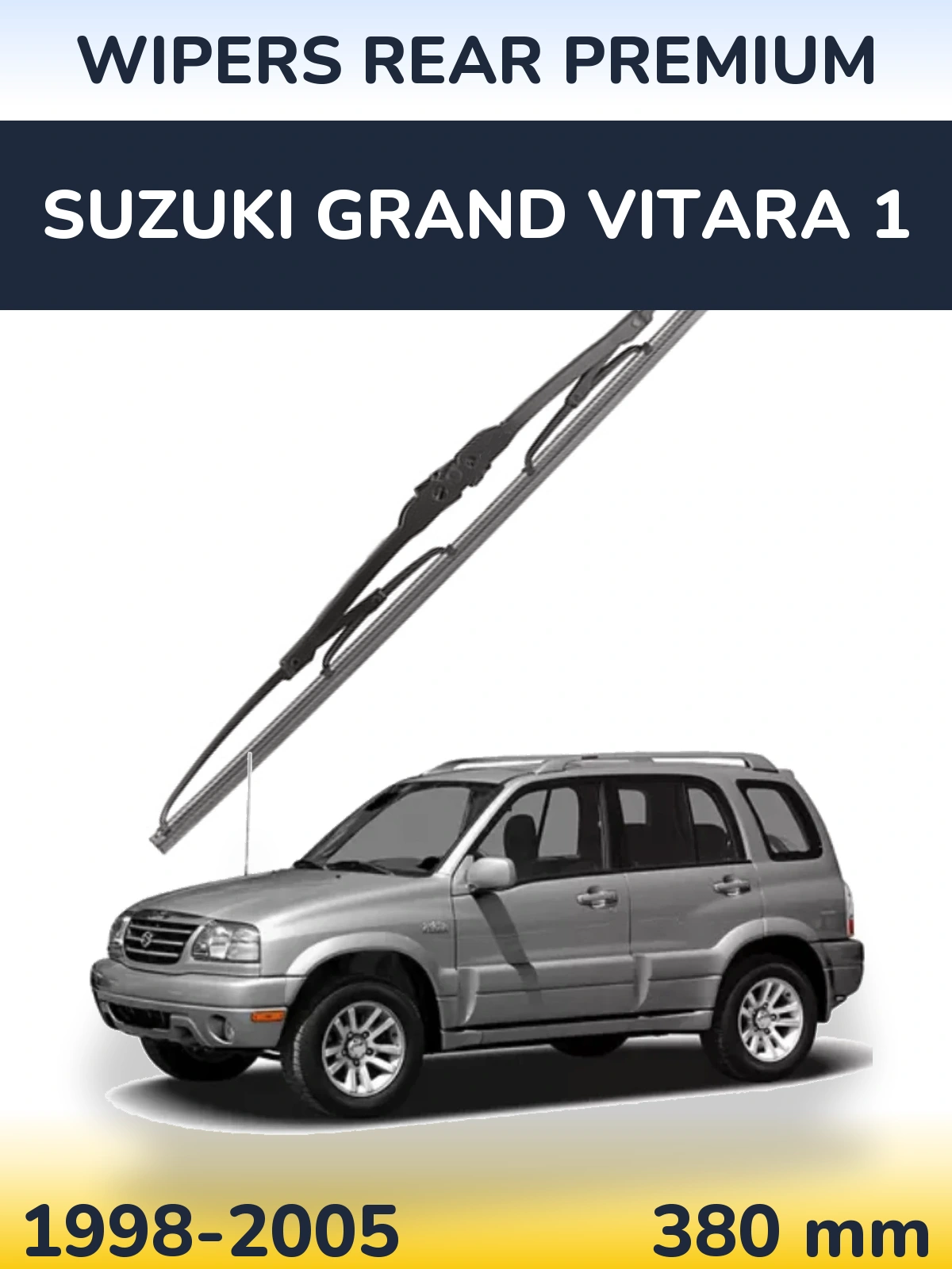 Rear wiper blade WIPERS REAR PREMIUM 380 mm for Suzuki Grand Vitara 1 1998-2005