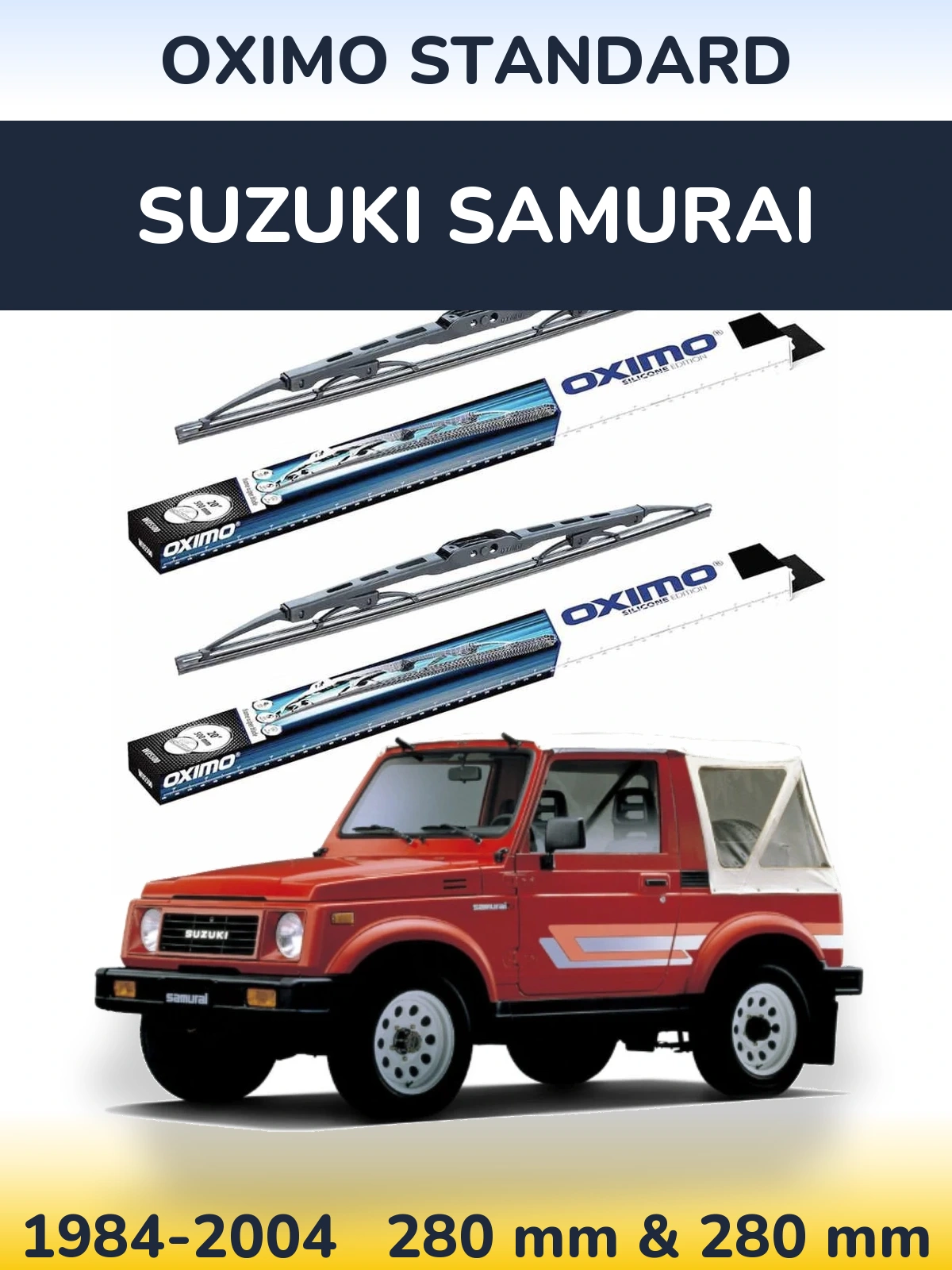 Front wiper blade set Oximo Standard 275 & 275 mm for Suzuki Samurai 1984-2004