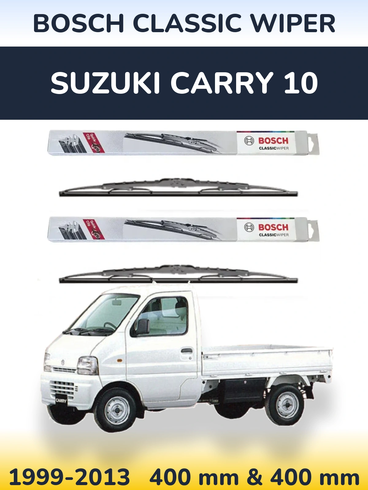 Комплект передніх щіток BOSCH Classic Wiper 400 & 400 мм для Suzuki Carry 10 1999-2013