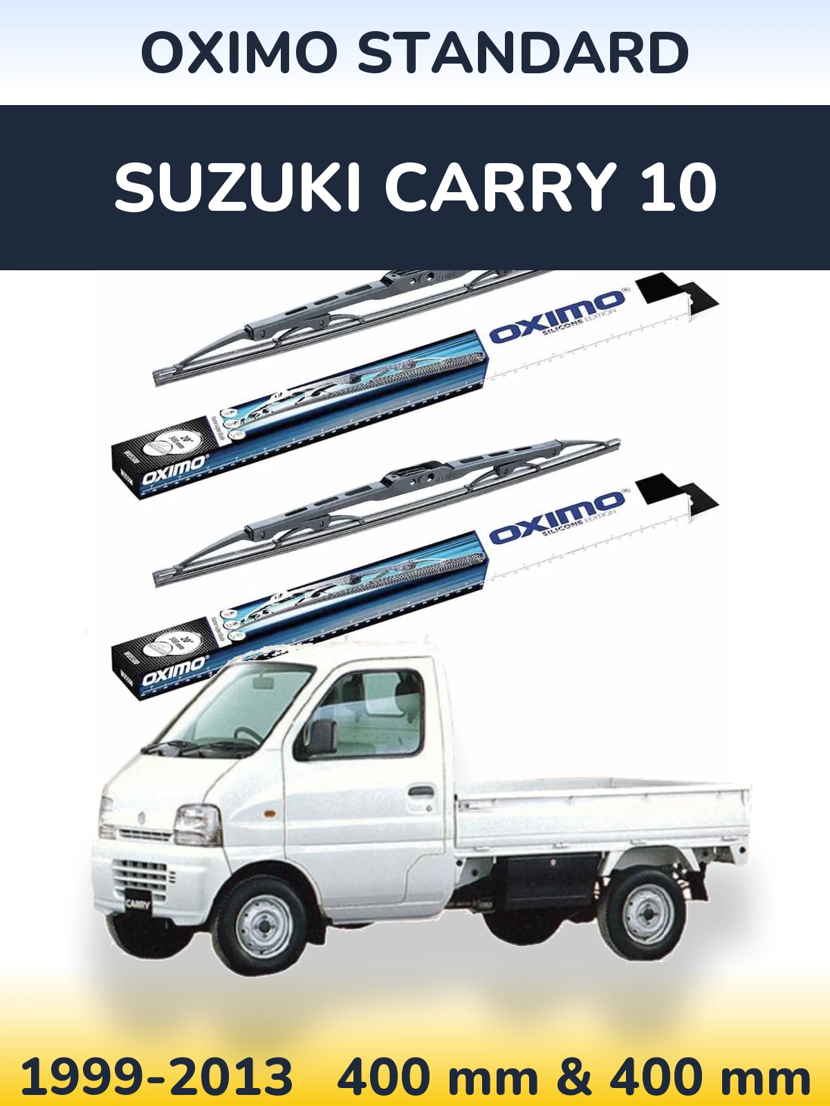 Front wiper blade set Oximo Standard 400 & 400 mm for Suzuki Carry 10 1999-2013