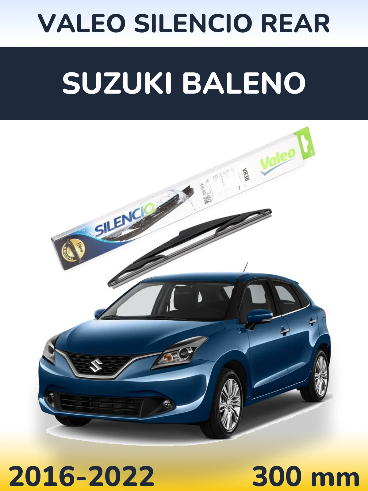 Rear wiper blade Valeo Silencio Rear 300 mm for Suzuki Baleno 2016-2022