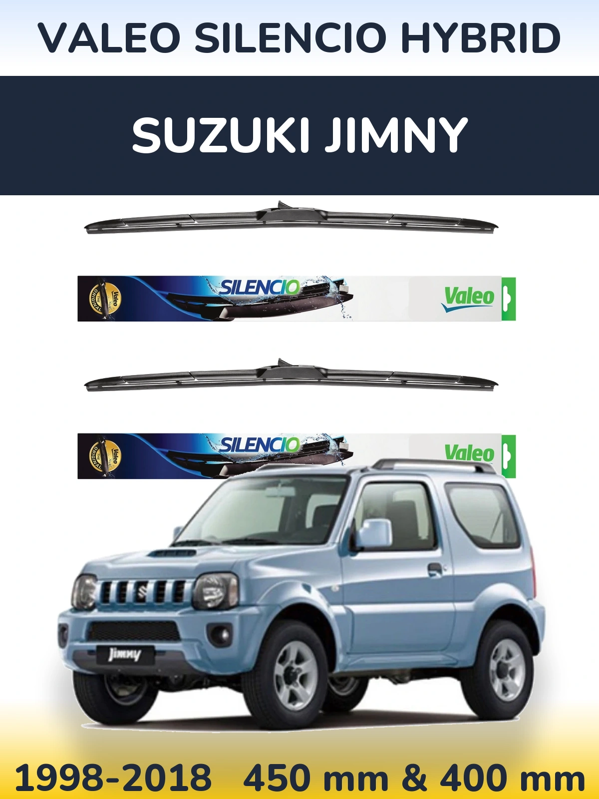 Комплект передніх щіток Valeo Silencio Hybrid 450 & 400 мм для Suzuki Jimny 1998-2018