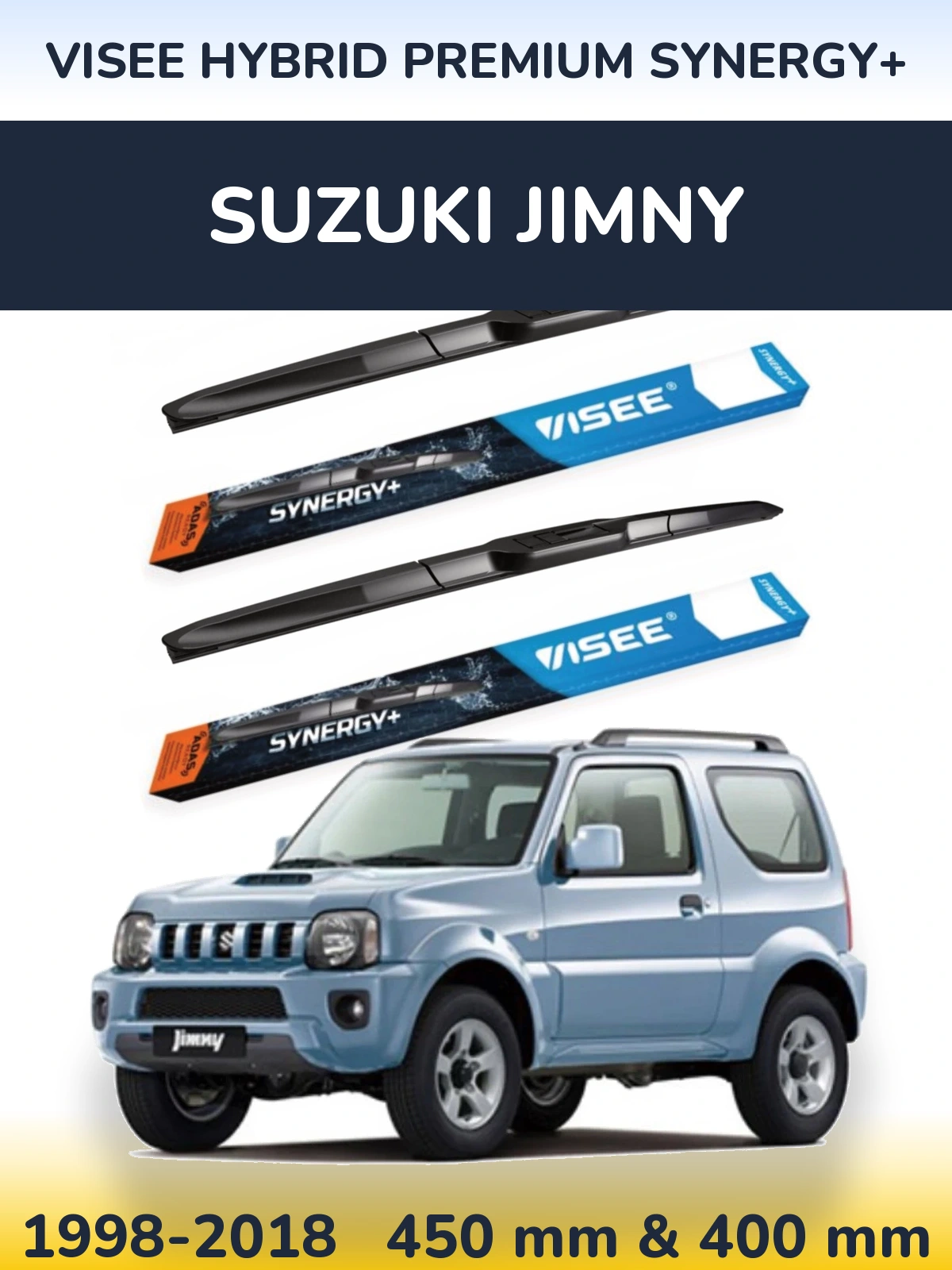 Комплект передних дворников VISEE HYBRID PREMIUM SYNERGY+ 450 & 400 мм для Suzuki Jimny 1998-2018