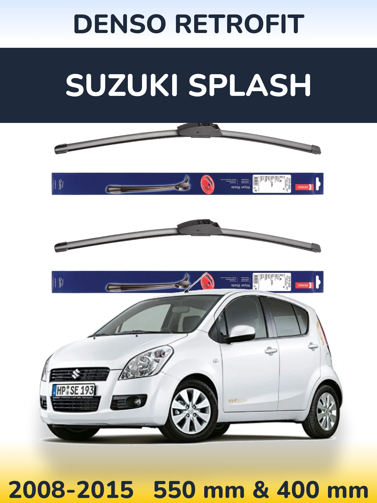 Комплект передніх щіток Denso Retrofit 550 & 400 мм для Suzuki Splash 2008-2015
