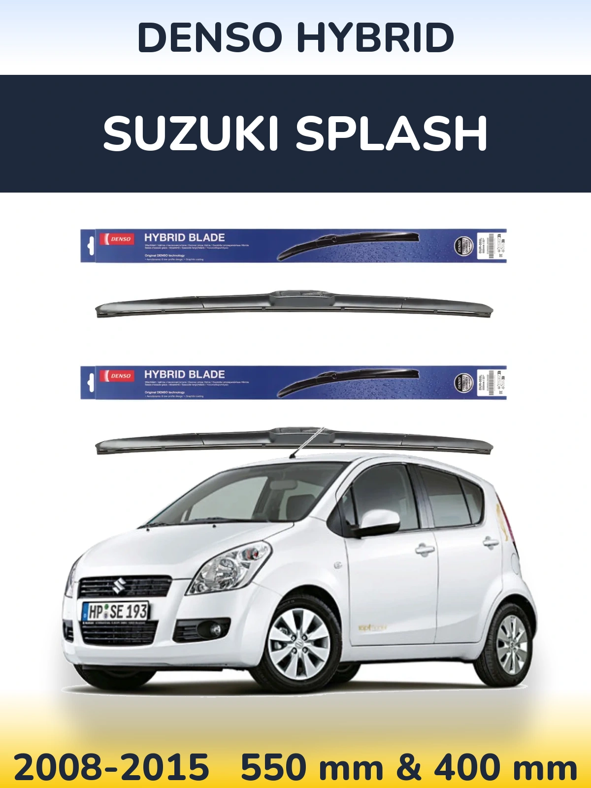 Комплект передних дворников Denso Hybrid 550 & 400 мм для Suzuki Splash 2008-2015