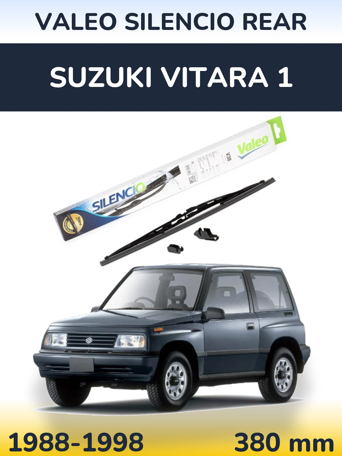 Rear wiper blade Valeo Silencio Rear 380 mm for Suzuki Vitara 1 1988-1998