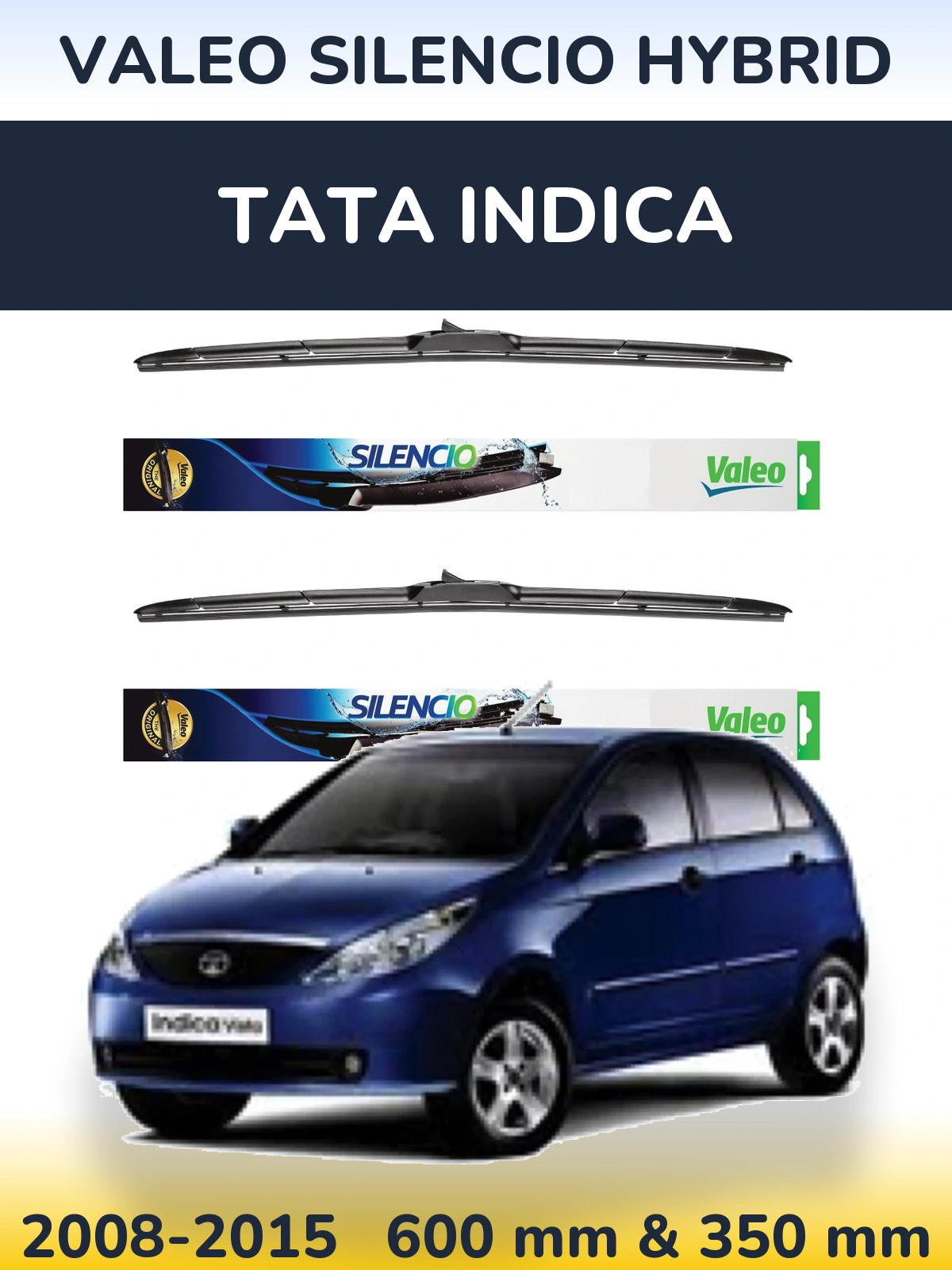 Комплект передніх щіток Valeo Silencio Hybrid 600 & 350 мм для Tata Indica 2008-2015