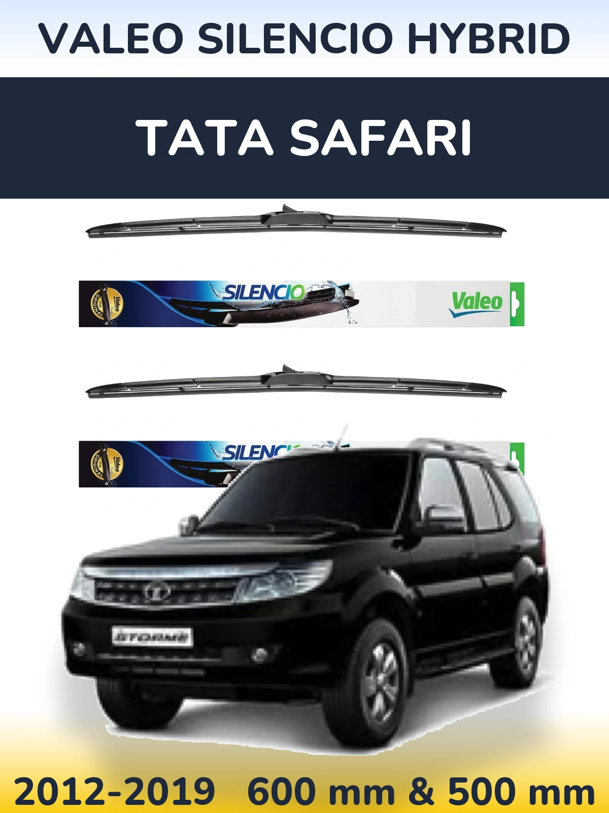 Комплект передних дворников Valeo Silencio Hybrid 600 & 500 мм для Tata Safari 2012-2019