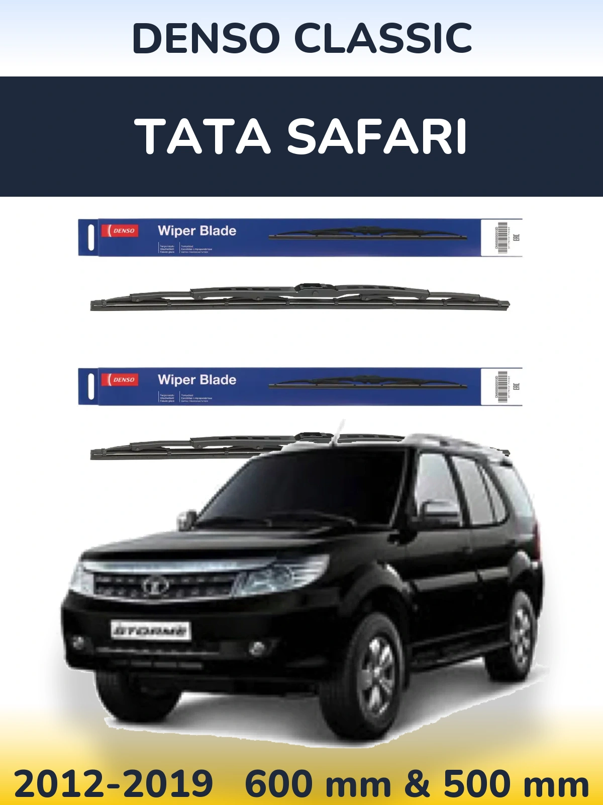 Комплект передних дворников Denso Classic 600 & 500 мм для Tata Safari 2012-2019