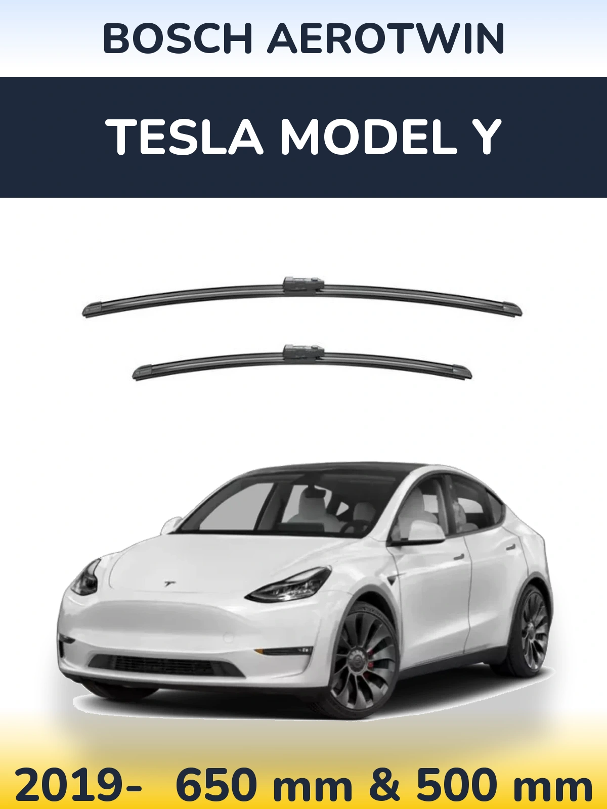 Комплект передніх щіток BOSCH AeroTwin 650 & 500 мм для Tesla Модель Y 2019-2026