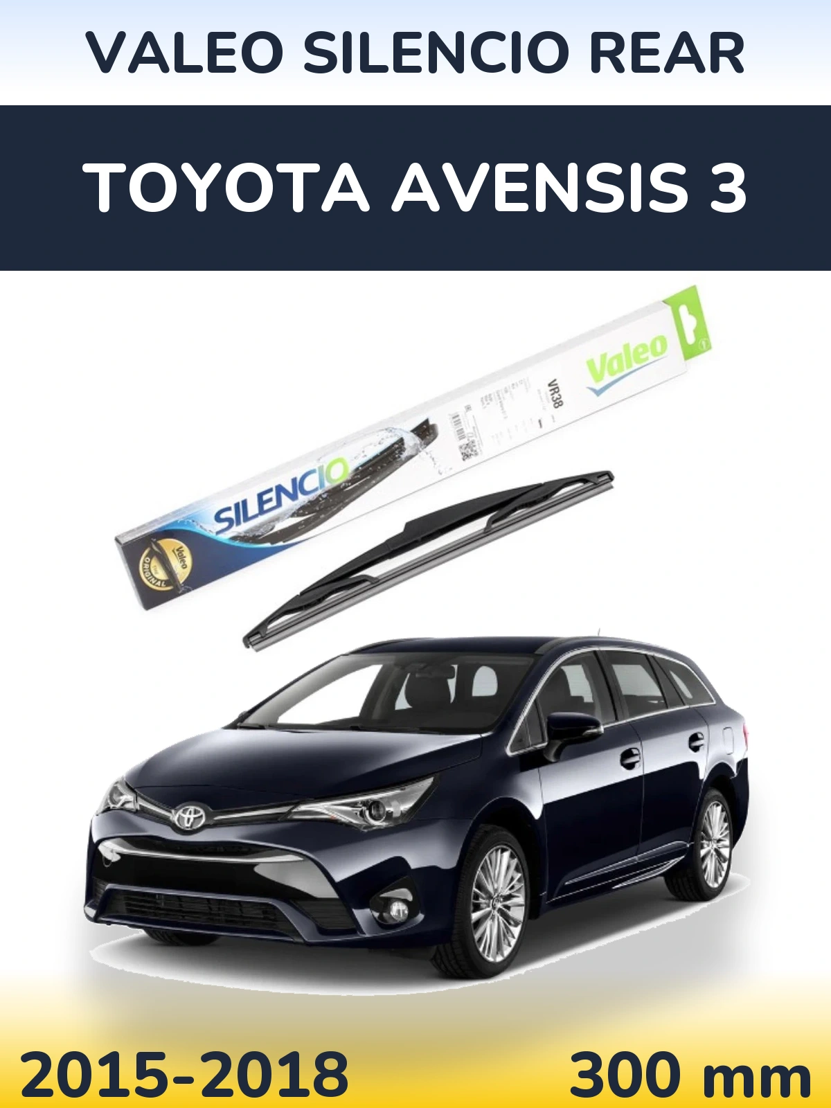 Rear wiper blade Valeo Silencio Rear 300 mm for Toyota Avensis 3 2015-2018