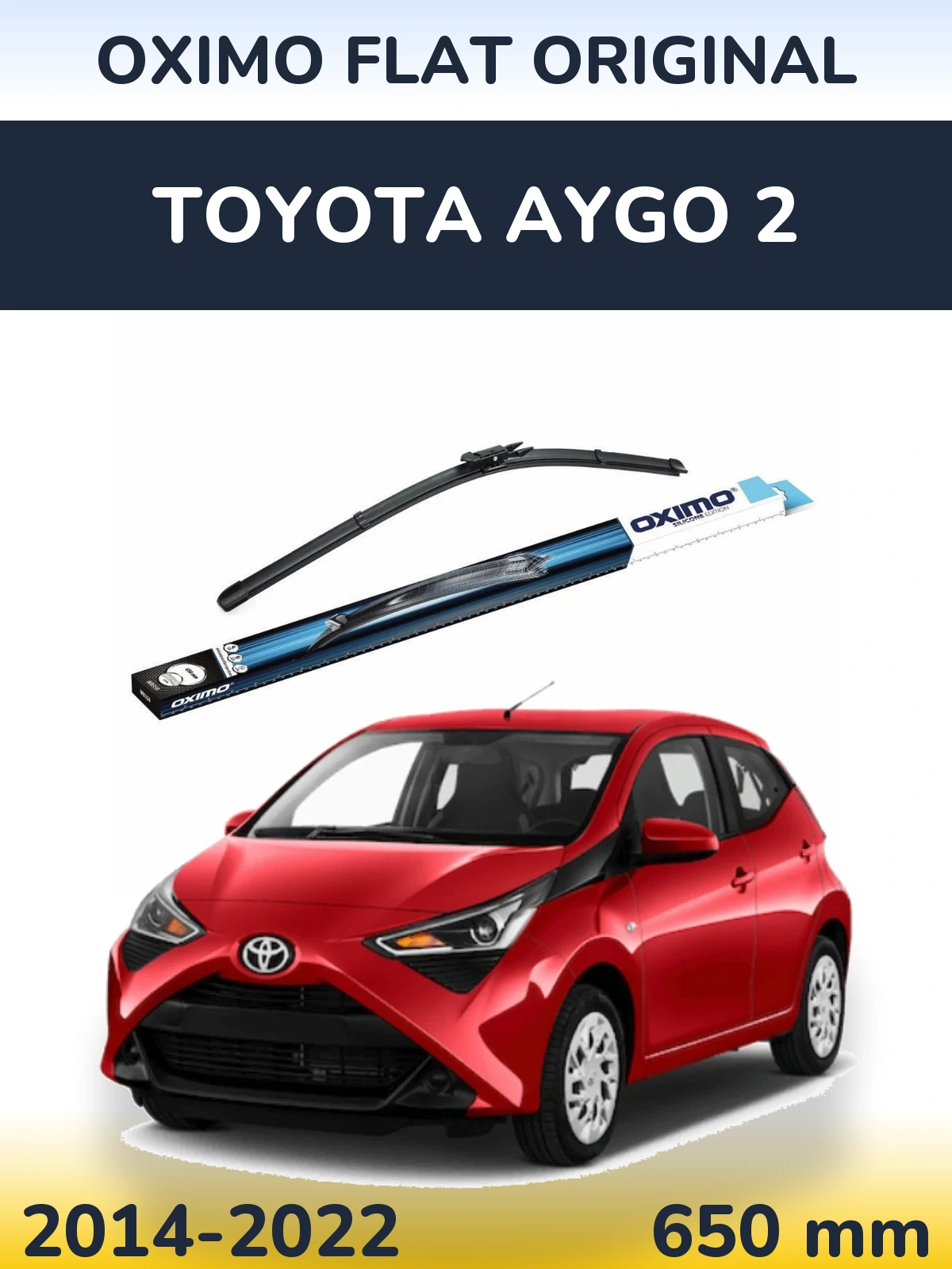Передний дворник Oximo Flat Original 650 мм для Toyota Aygo 2 2014-2022