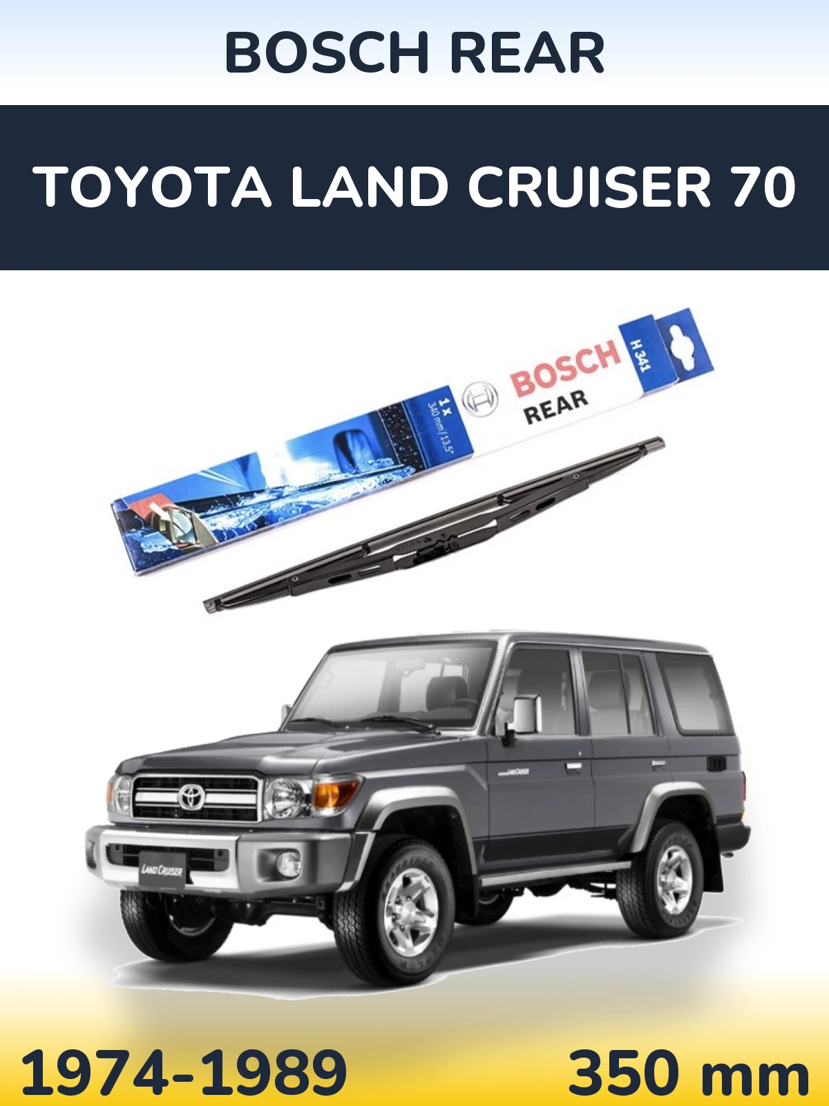 Rear wiper blade BOSCH Rear 340 mm for Toyota Land Cruiser 70 1974-1989