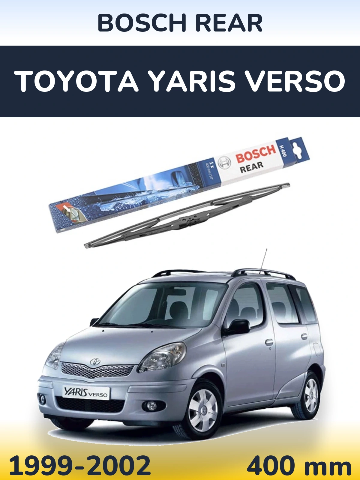 Rear wiper blade BOSCH Rear 400 mm for Toyota Yaris Verso 1999-2002