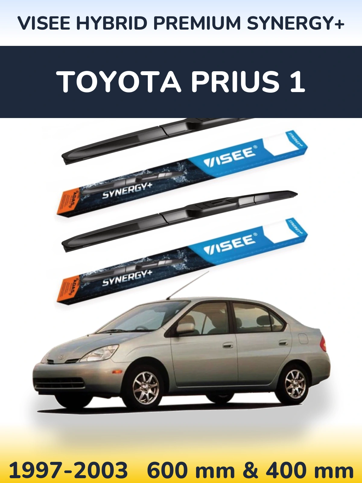 Комплект передних дворников VISEE HYBRID PREMIUM SYNERGY+ 600 & 400 мм для Toyota Prius 1 1997-2003