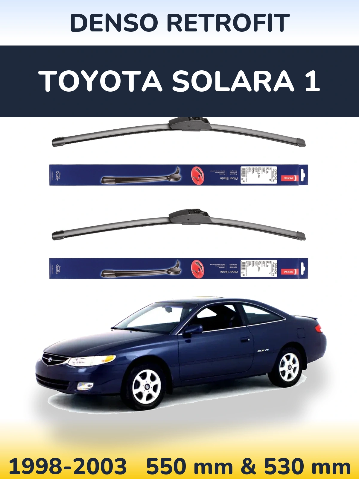 Комплект передних дворников Denso Retrofit 550 & 530 мм для Toyota Solara 1 1998-2003