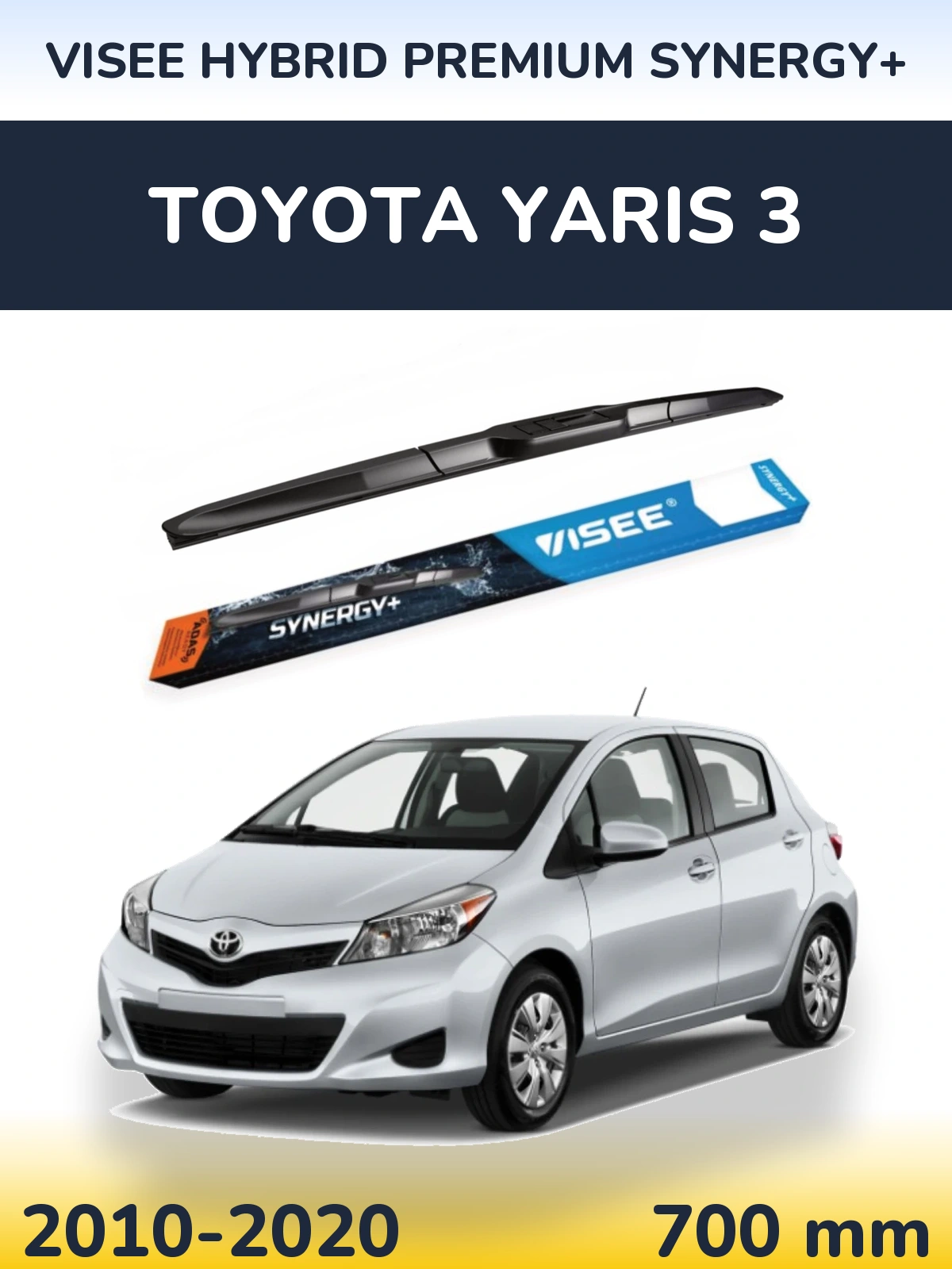 Передня щітка VISEE HYBRID PREMIUM SYNERGY+ 700 мм для Toyota Yaris 3 2010-2020