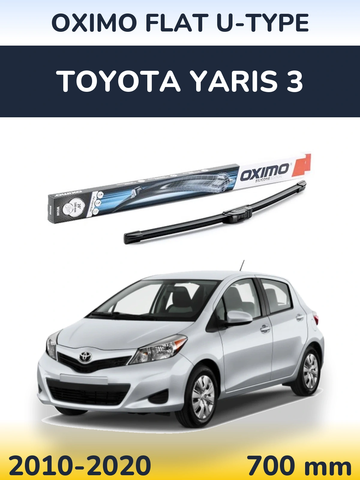 Передня щітка Oximo Flat U-type 700 мм для Toyota Yaris 3 2010-2020