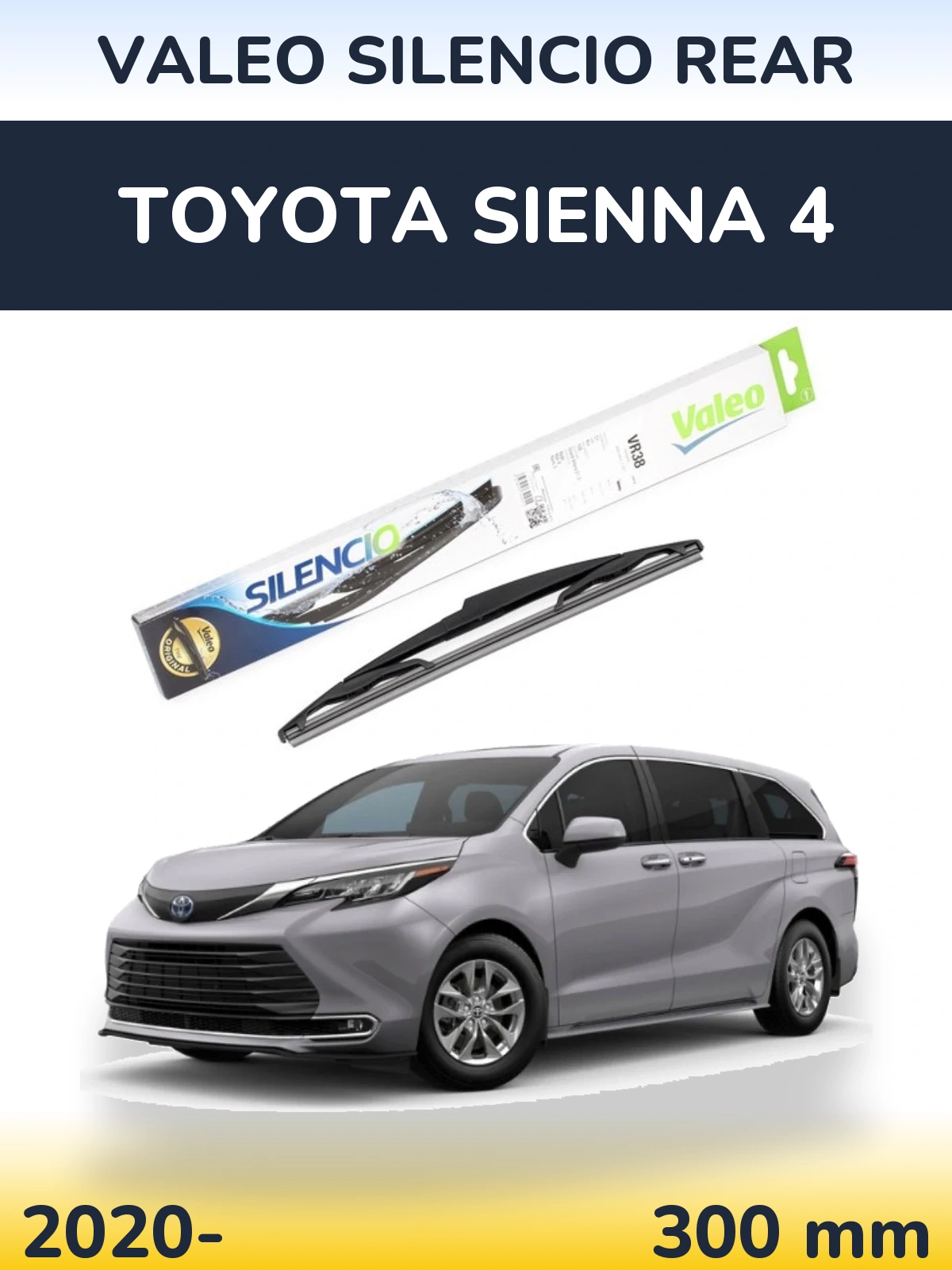 Rear wiper blade Valeo Silencio Rear 300 mm for Toyota Sienna 4 2020-2026