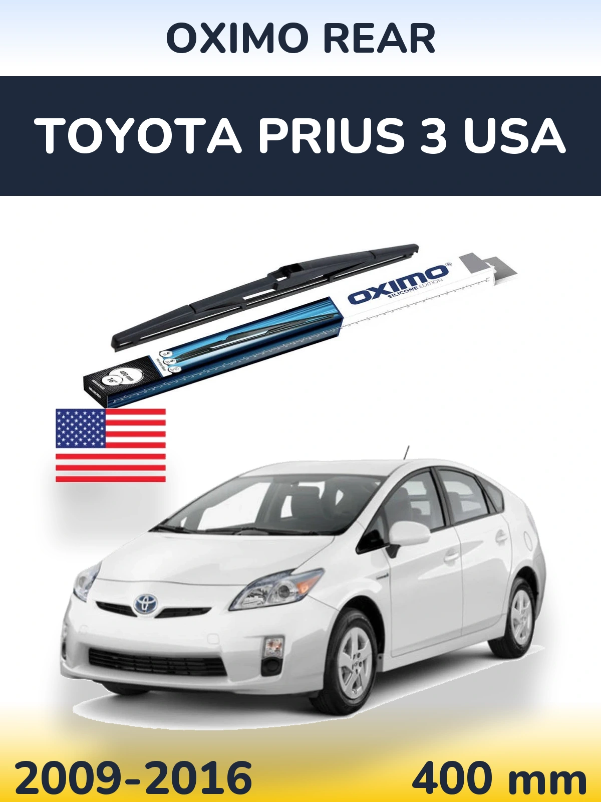 Rear wiper blade Oximo Rear 400 mm for Toyota Prius 3 USA 2009-2016
