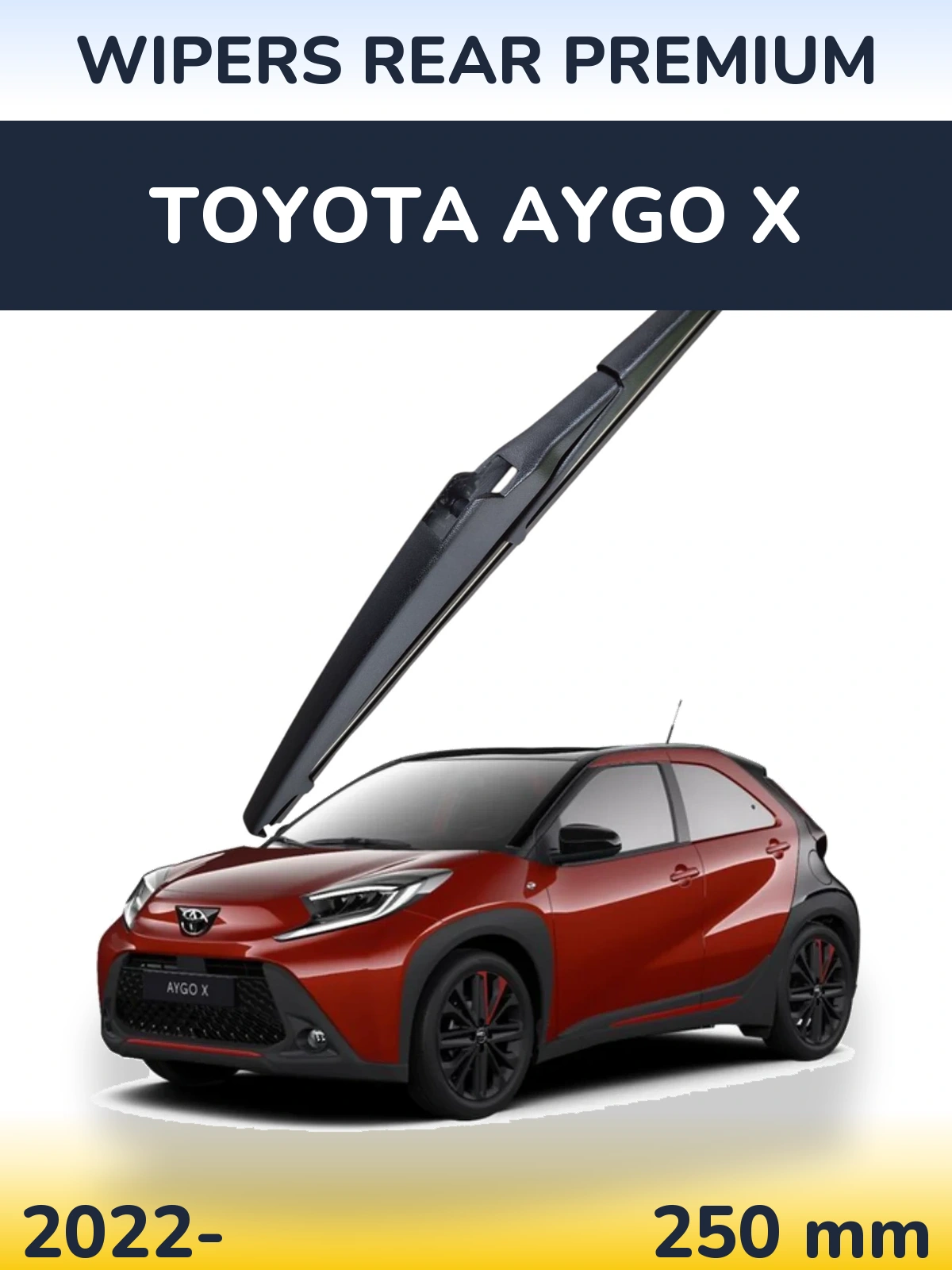 Rear wiper blade WIPERS REAR PREMIUM 250 mm for Toyota Aygo X 2022-2026