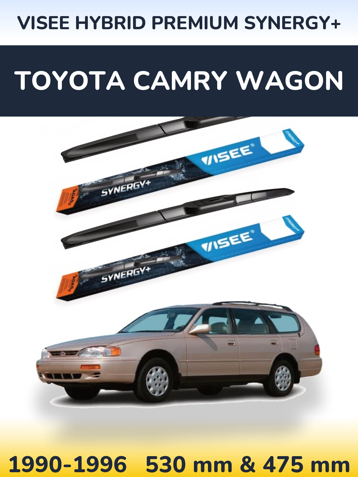 Комплект передних дворников VISEE HYBRID PREMIUM SYNERGY+ 530 & 475 мм для Toyota Camry Wagon 1990-1996