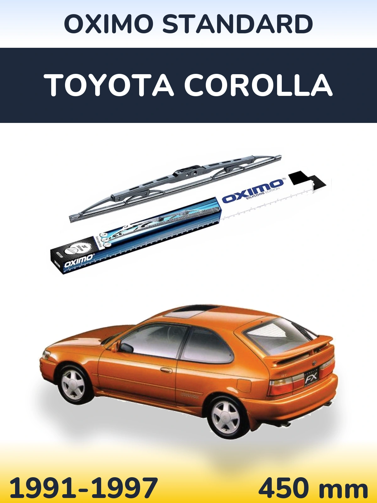 Rear wiper blade Oximo Standard 450 mm for Toyota Corolla 1991-1997