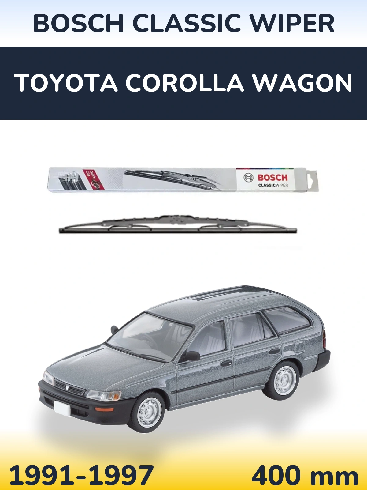 Rear wiper blade BOSCH Classic Wiper 400 mm for Toyota Corolla Wagon 1991-1997