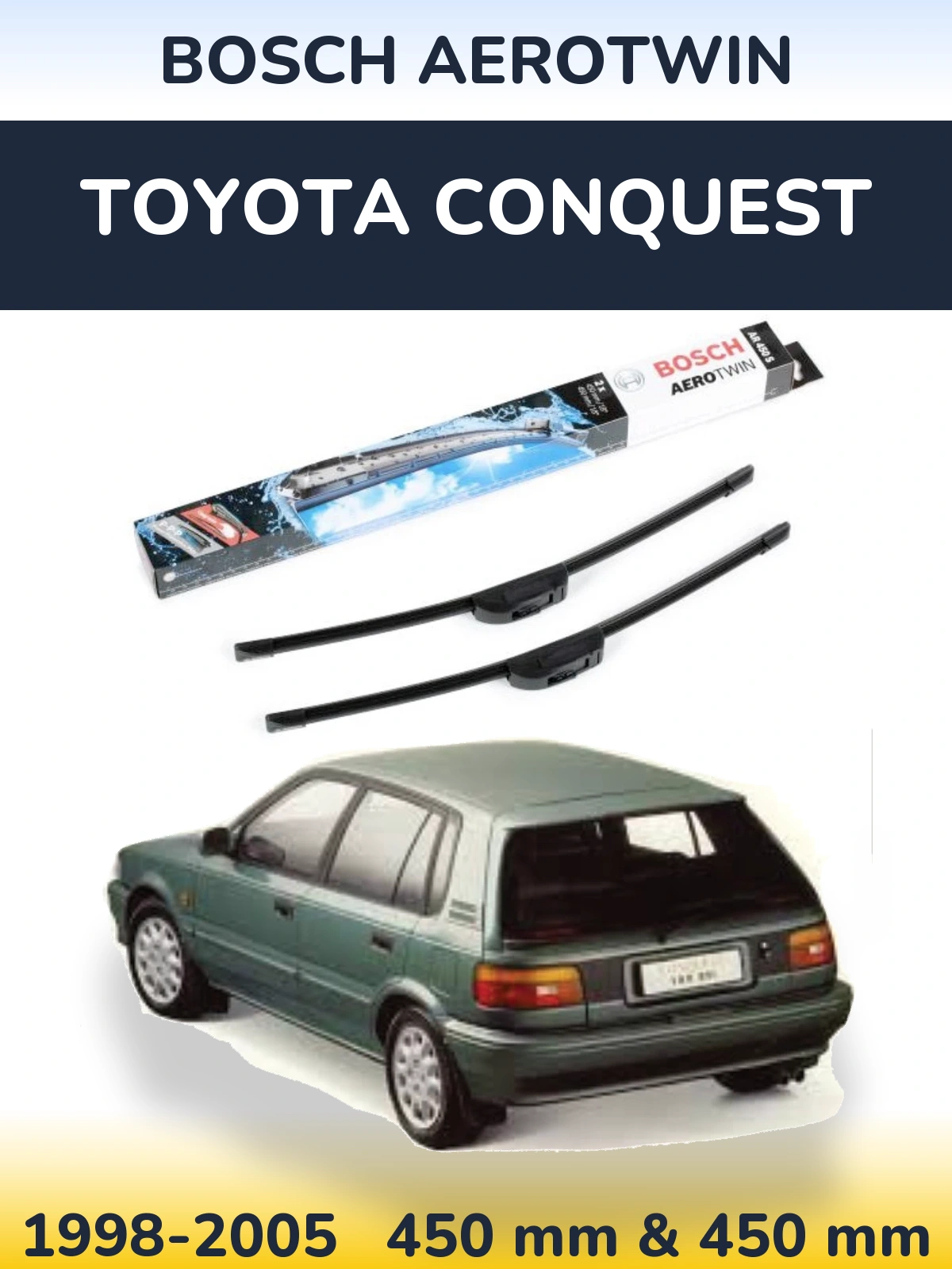 Комплект передніх щіток BOSCH AeroTwin 450 & 450 мм для Toyota Conquest 1998-2005