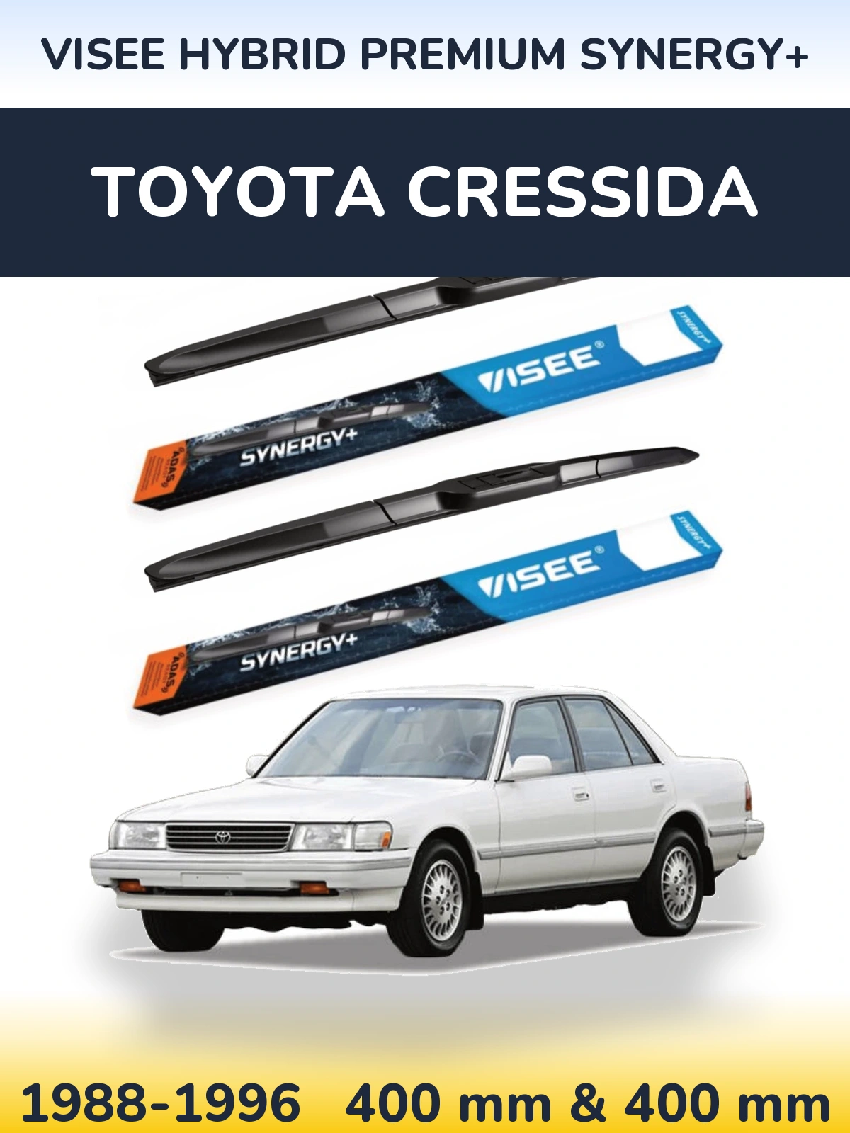 Комплект передніх щіток VISEE HYBRID PREMIUM SYNERGY+ 400 & 400 мм для Toyota Cressida 1988-1996