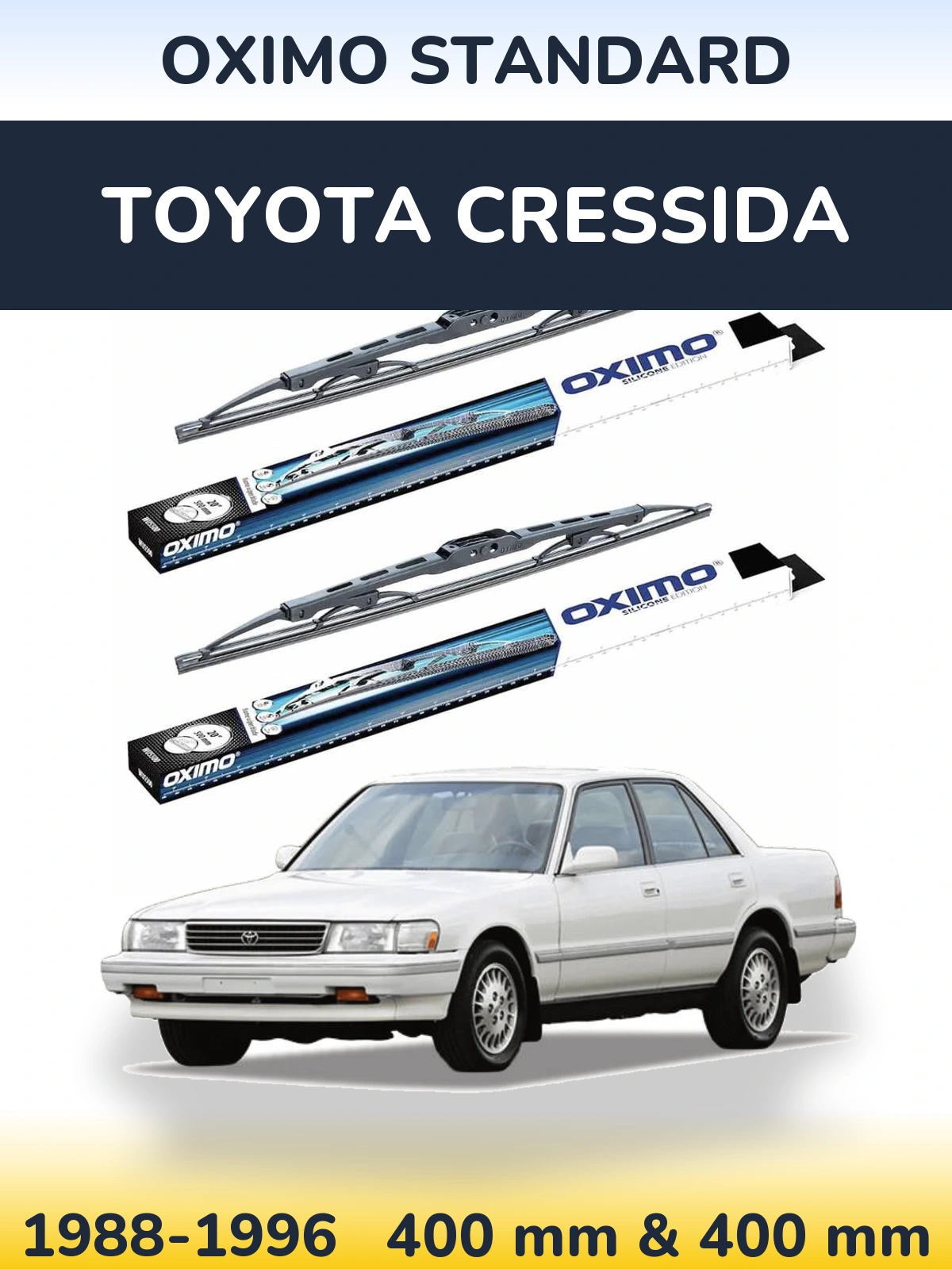 Front wiper blade set Oximo Standard 400 & 400 mm for Toyota Cressida 1988-1996